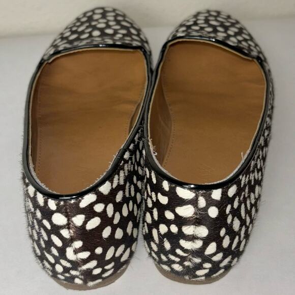 J. Crew Cora Calf Hair Loafers Cheetah Print Black and white women's size 6 - Picture 10 of 16
